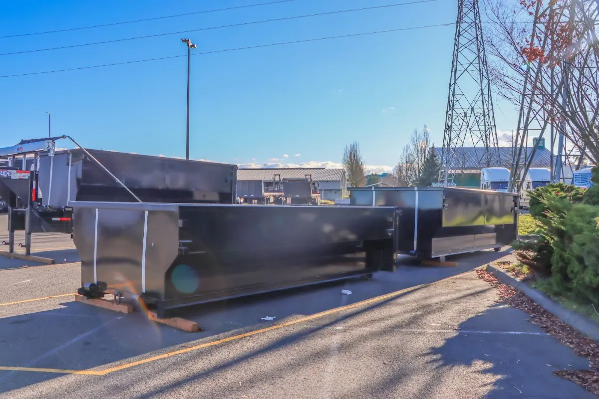 Roll-off dumpster ready for waste disposal at job site for 6 Yard Dumpster Rental in Escanaba